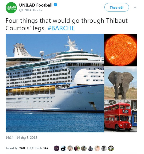 Bị Messi xỏ háng hai lần, Courtois thành trò cười của dân mạng